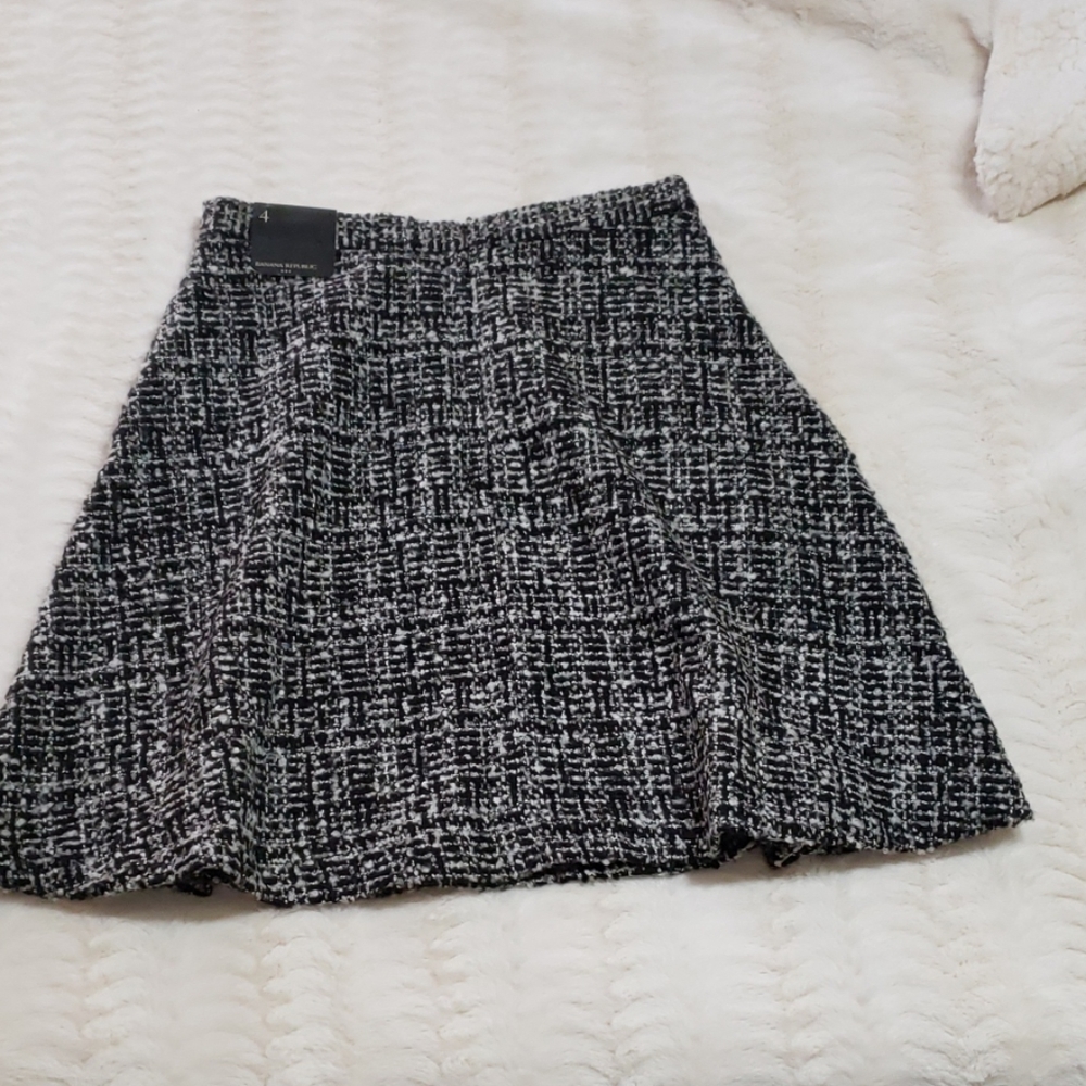 NWT Banana Republic black&gray tweed circle skirt - Picture 5 of 8